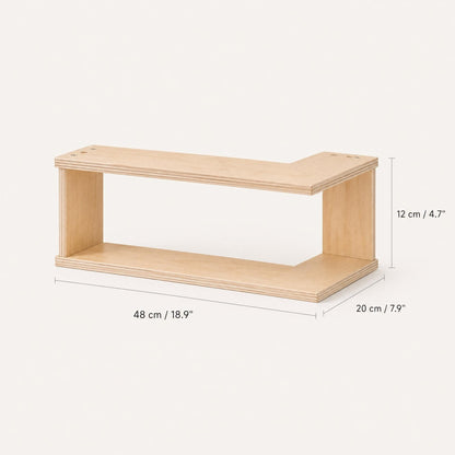 Corner Floating Wood Shelf – Wall Mounted Display Rack for Plants and Ornaments