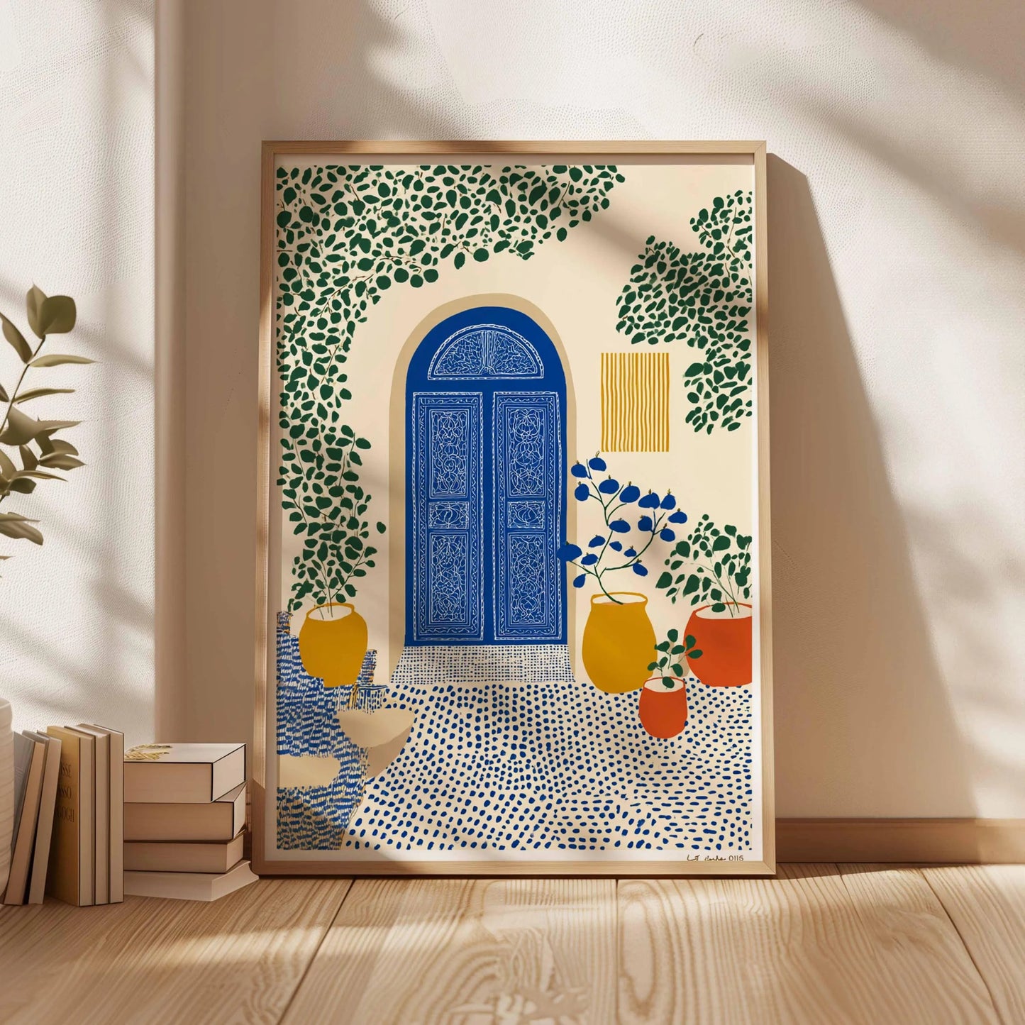 Moroccan Courtyard Print, Bohemian Doorway, Exotic Home Decor