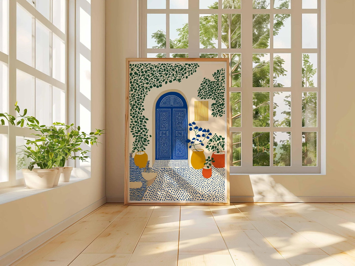 Moroccan Courtyard Print, Bohemian Doorway, Exotic Home Decor