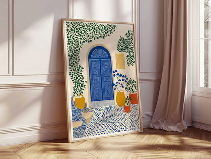 Moroccan Courtyard Print, Bohemian Doorway, Exotic Home Decor