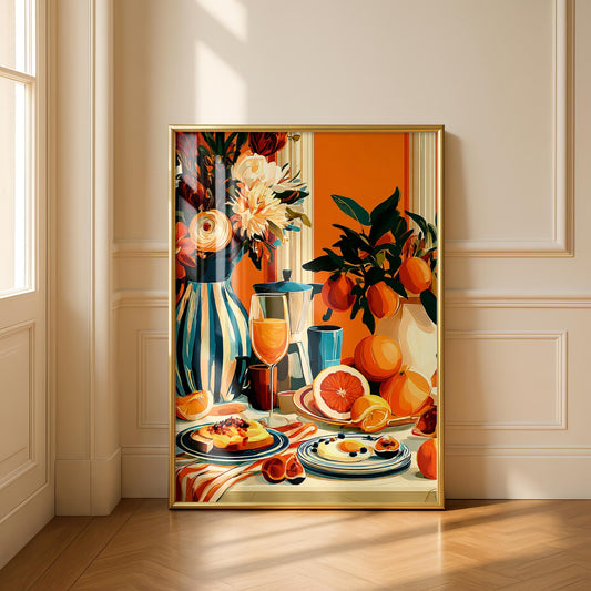 Printable brunch illustration, Citrus poster for the kitchen, Digital download, Instant print | Home decor
