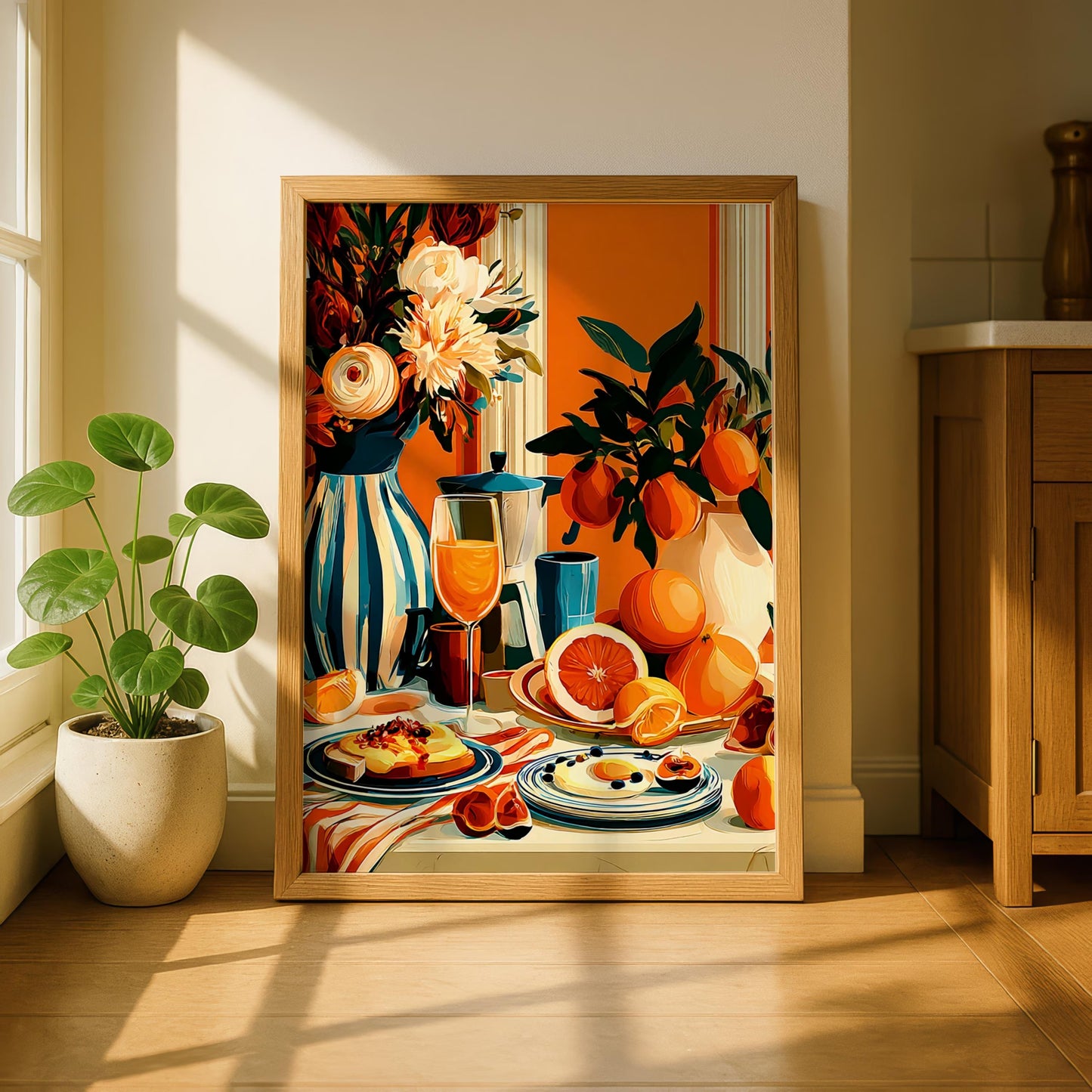 Printable brunch illustration, Citrus poster for the kitchen, Digital download, Instant print | Home decor