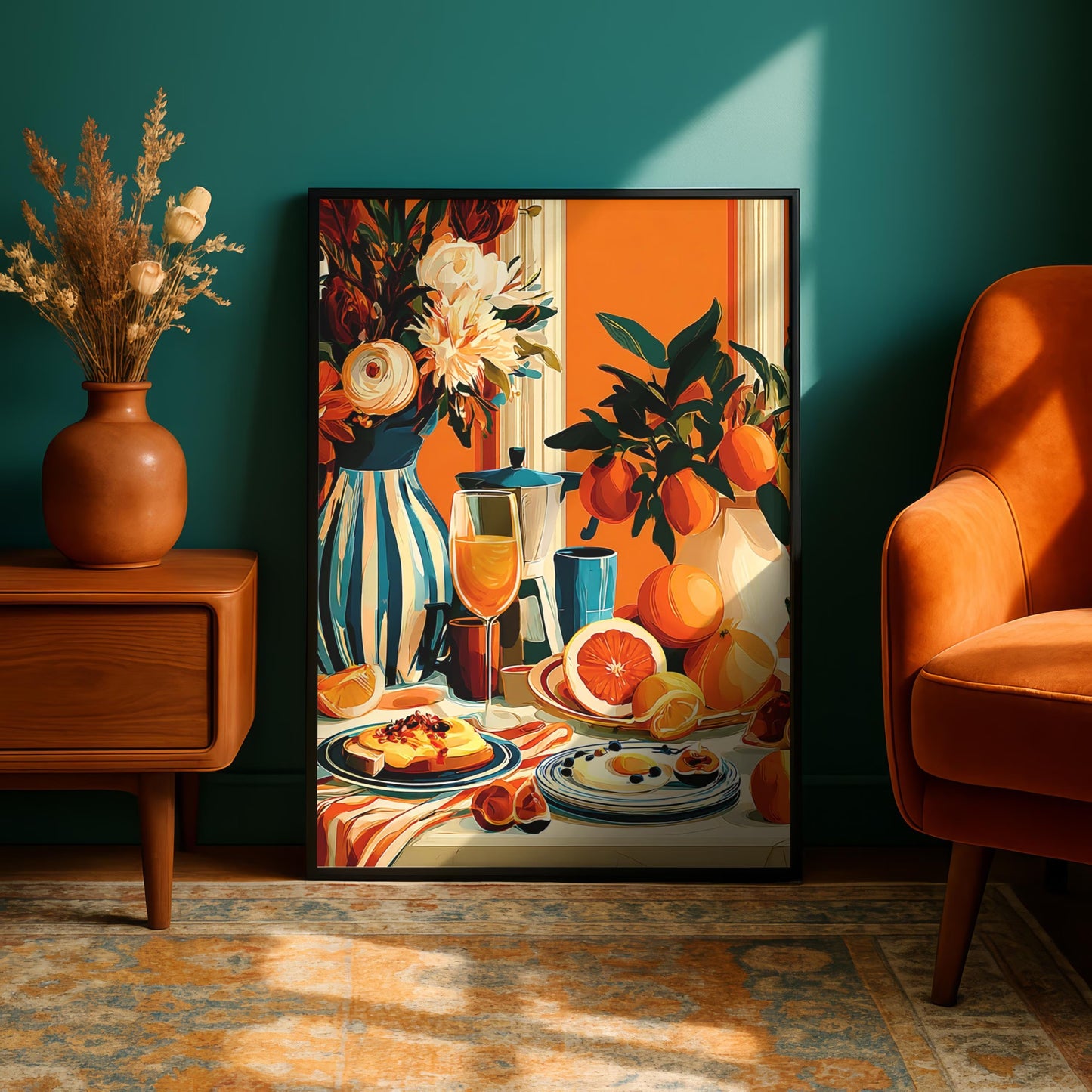 Printable brunch illustration, Citrus poster for the kitchen, Digital download, Instant print | Home decor