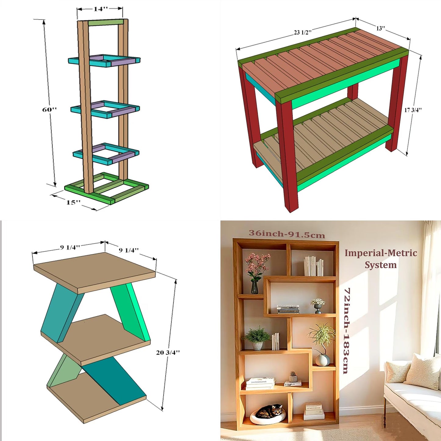 12 Wood Furniture Plans Bundle | Beginner DIY Projects
